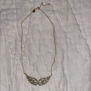 Stella & Dot Gold Wing Necklace with Silver Accents